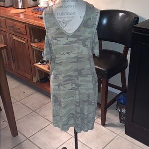 Camouflage Open Shoulder Dress